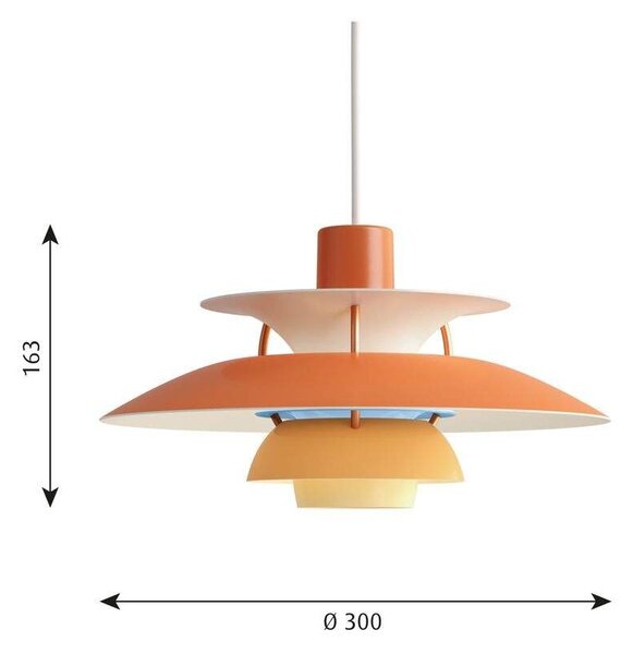 Louis PoulsenLouis Poulsen - PH 5 Mini Obesek Svetilka Orange Louis Poulsen