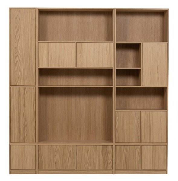 Modularna knjižna polica v hrastovem dekorju v naravni barvi 110x199 cm Modulair – vtwonen