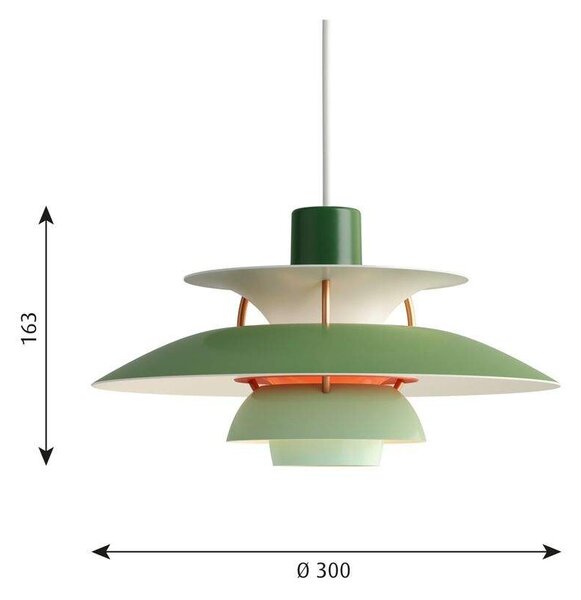 Louis PoulsenLouis Poulsen - PH 5 Mini Obesek Svetilka Green Louis Poulsen