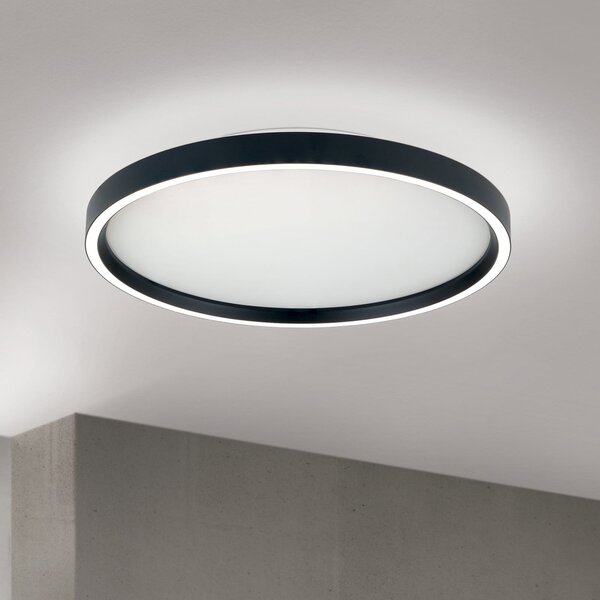 ORION LED stropna svetilka Masca, črna, Ø 40 cm, CCT, kovina, dim, zatemnjen, Črna, Dnevna soba / jedilnica, Kovina, Sodobni