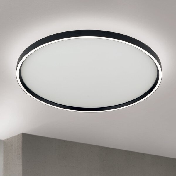 ORION LED stropna svetilka Masca, črna, Ø 60 cm, CCT, kovina, dim, zatemnjen, Črna, Dnevna soba / jedilnica, Kovina, Sodobni