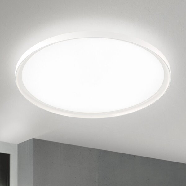 ORION LED stropna svetilka GAMMA, Ø 60 cm, bela, daljinski upravljalnik, CCT dim, zatemnjen, Bela, Dnevna soba / jedilnica, Kovina, Sodobni