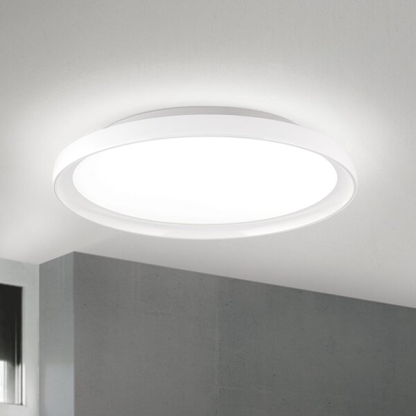 ORION LED stropna svetilka GAMMA, Ø 40 cm, bela, daljinski upravljalnik, CCT dim, zatemnjen, Bela, Dnevna soba / jedilnica, Kovina, Sodobni