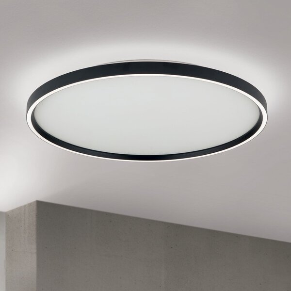 ORION LED stropna svetilka Masca, črna, Ø 60 cm, CCT, kovina, dim, zatemnjen, Črna, Dnevna soba / jedilnica, Kovina, Sodobni