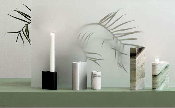 NorthernNorthern - Monolith Candle Holder Low Mixed White Marble Northern