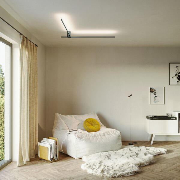 Wever & Ducré Lighting WEVER DUCRÉ LED stropna svetilka Fil Spin 1.0 črna 927, zatemnjen, Črna, Dnevna soba / jedilnica, Aluminij, Sodobni