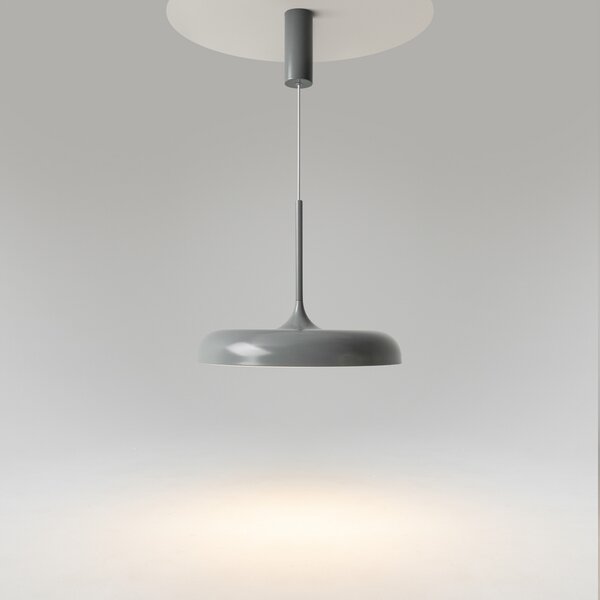 Maytoni LED viseča svetilka Gerhard, Ø 40 cm, siva, kovina, Siva, Dnevna soba / jedilnica, Kovina, Sodobni
