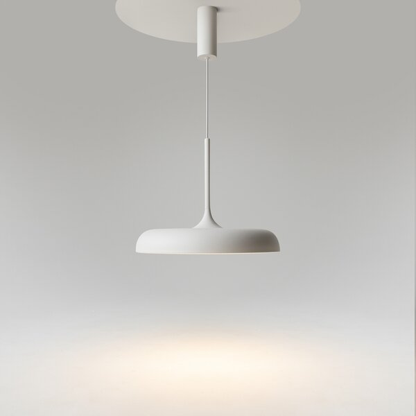 Maytoni LED viseča svetilka Gerhard, Ø 40 cm, bela, kovina, Bela, Dnevna soba / jedilnica, Kovina, Sodobni