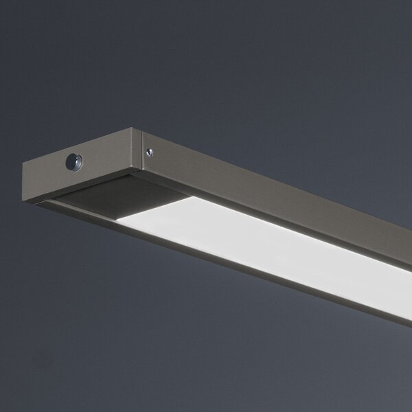 FISCHER & HONSEL LED viseča svetilka Marlo, siva, dolžina 120 cm, CCT, dotikni dimmer, zatemnjen, Rjava / rjasta, Dnevna soba / jedilnica, Kovina, Sodobni