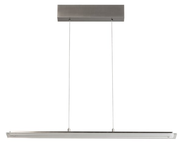 FISCHER & HONSEL LED viseča svetilka Torvi, nikelj, dolžina 88 cm, CCT, dotik dimmer, zatemnjen, Kovinska, Dnevna soba / jedilnica, Kovina, Sodobni