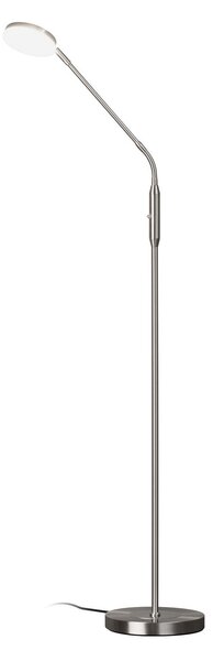FISCHER & HONSEL LED stoječa svetilka Sorento nikl, višina 138 cm, CCT, dotikni dimmer, zatemnjen, Kovinska, Dnevna soba / jedilnica, Kovina, Sodobni