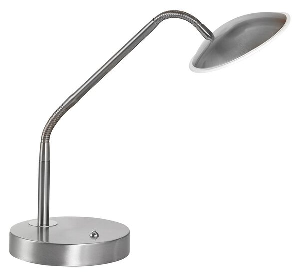 FISCHER & HONSEL LED namizna svetilka Tallri, nikelj, višina 60 cm, CCT Touchdimmer, zatemnjen, Kovinska, Dnevna soba / jedilnica, Kovina, Sodobni