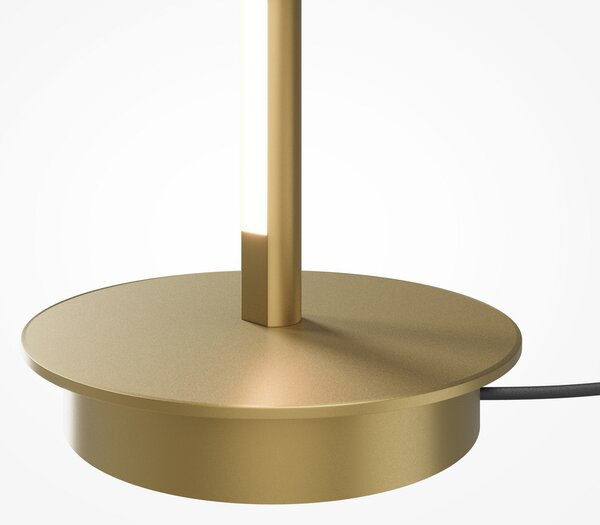 Maytoni LED-stoječa svetilka Thin, medenina, aluminij, višina 155 cm, dim, zatemnjen, Zlata / medeninasta, Dnevna soba / jedilnica, Aluminij, Sodobni