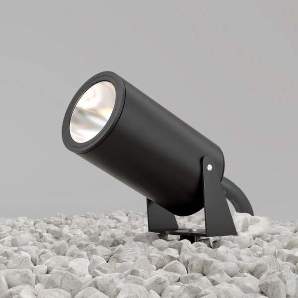 Maytoni LED-zemeljski reflektor Bern, grafit, Ø 13 cm, IP65, Siva, Aluminij