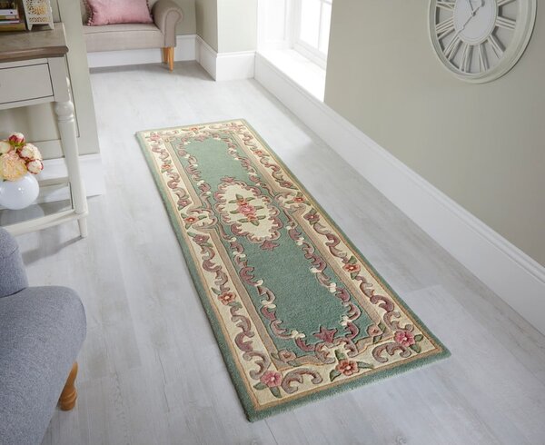 Zelen volnen tekač Flair Rugs Aubusson, 67 x 210 cm