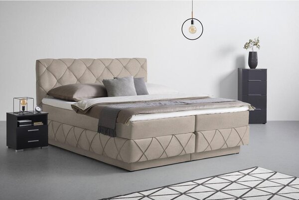 Premium Living Postelja Boxspring Cordoba, Bež, 160x200