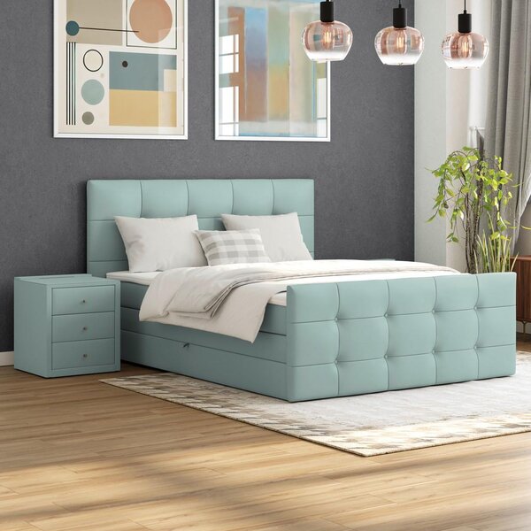 Modern Living Postelja Boxspring Josie-c, Žadasto Zelena, 160x200