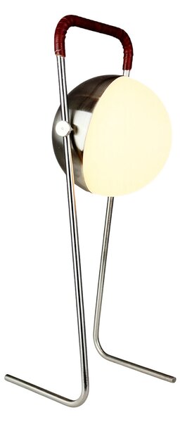 Dyberg Larsen LED-akumulatorska namizna svetilka Mova, bordo, IP44, zatemnjen, Krom, Dnevna soba / jedilnica, Kovina, Skandinavski