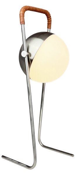 Dyberg Larsen LED-akumulatorska namizna svetilka Mova, rjava, IP44, zatemnjen, Krom, Dnevna soba / jedilnica, Kovina, Skandinavski