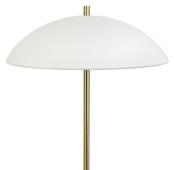 Dyberg Larsen Stojna svetilka Globus, višina 150 cm, bež/medenina, Zlata / medeninasta, Dnevna soba / jedilnica, Kovina, Skandinavski