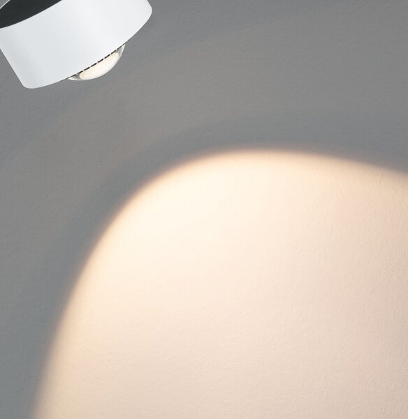 Paulmann URail LED-Spot Aldan, 3.000K, signalno bela, zatemnjen, Bela, Dnevna soba / jedilnica, Kovina, Sodobni