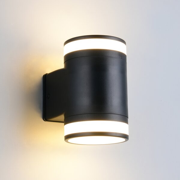 Reality Leuchten LED zunanja stenska svetilka Cusco, črna, višina 14 cm, IP44 GX53-LED, Črna, Plastika