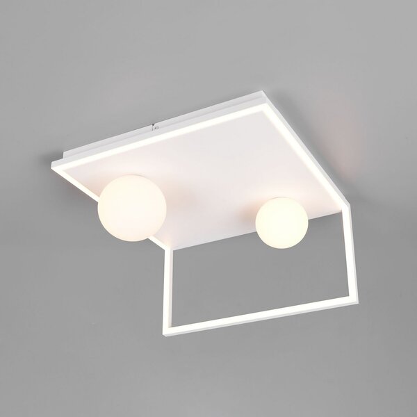 Trio Lighting LED stropna svetilka Arola, bela mat, širina 37 cm, kovina, zatemnjen, Bela, Dnevna soba / jedilnica, Kovina, Sodobni