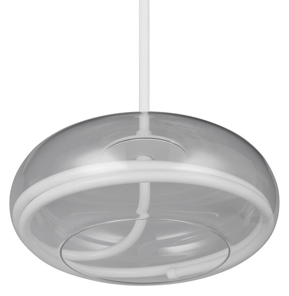 Trio Lighting LED viseča svetilka Tarsia, bela mat, Ø 40 cm, steklo, zatemnjen, Bela, Dnevna soba / jedilnica, Steklo, Sodobni