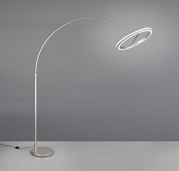 Trio Lighting LED-svetilka Amador, nikljevo barva, višina 205 cm, kovina, zatemnjen, Kovinska, Dnevna soba / jedilnica, Kovina, Sodobni