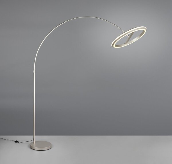 Trio Lighting LED-svetilka Amador, nikljevo barva, višina 205 cm, kovina, zatemnjen, Kovinska, Dnevna soba / jedilnica, Kovina, Sodobni