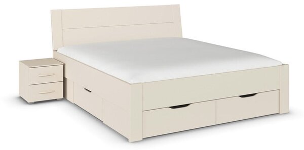 POSTELJA x , leseni material barve šampanjca