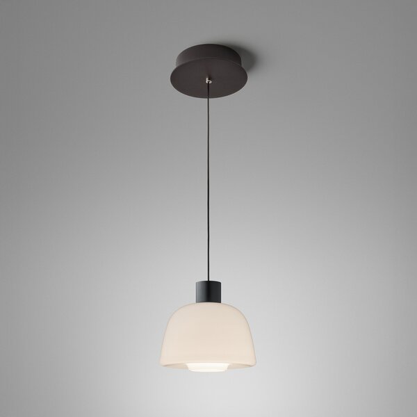 Bover LED-visoka svetilka Drep S/01, opalno bela, steklo, 2.700 K, Bela, Dnevna soba / jedilnica, Steklo, Dizajn