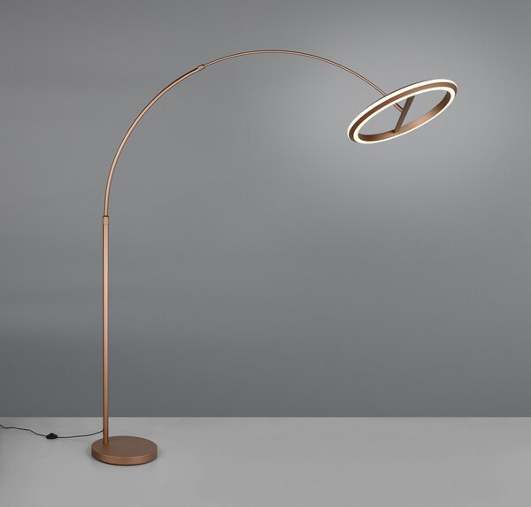 Trio Lighting LED-svetilka Amador, kavno rjava, višina 205 cm, kovina, zatemnjen, Rjava / rjasta, Dnevna soba / jedilnica, Kovina, Sodobni