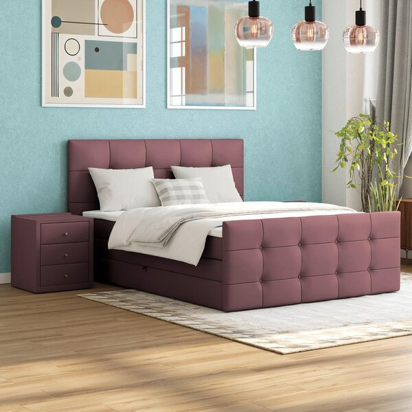 Modern Living Postelja Boxspring Josie-C, Roza, 160x200