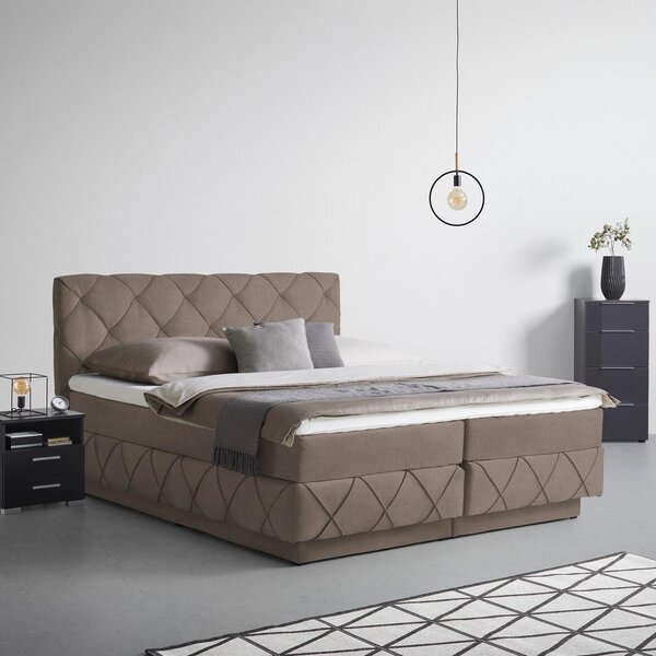 Premium Living Postelja Boxspring Cordoba, Rjava, 160x200