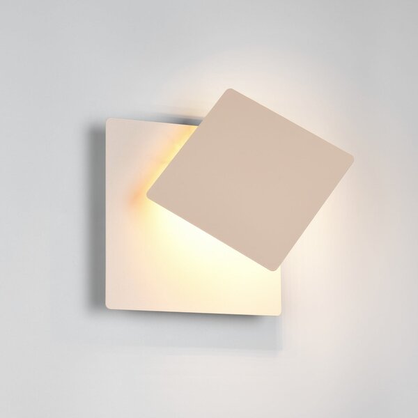 Trio Lighting LED stenska svetilka Mio, bež barva, širina 18 cm, kovina, Bež, Dnevna soba / jedilnica, Kovina, Sodobni