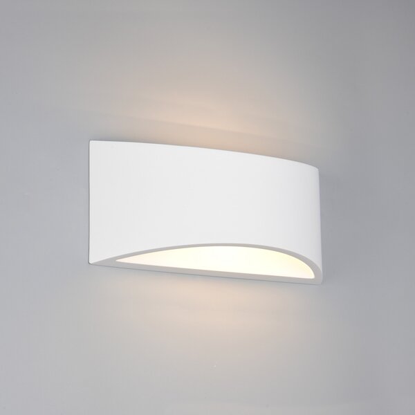 Trio Lighting Stenna svetilka Wacadia, bela, širina 30 cm, sadra, Bela, Dnevna soba / jedilnica, Mavec/glina, Sodobni, Stenska kotna