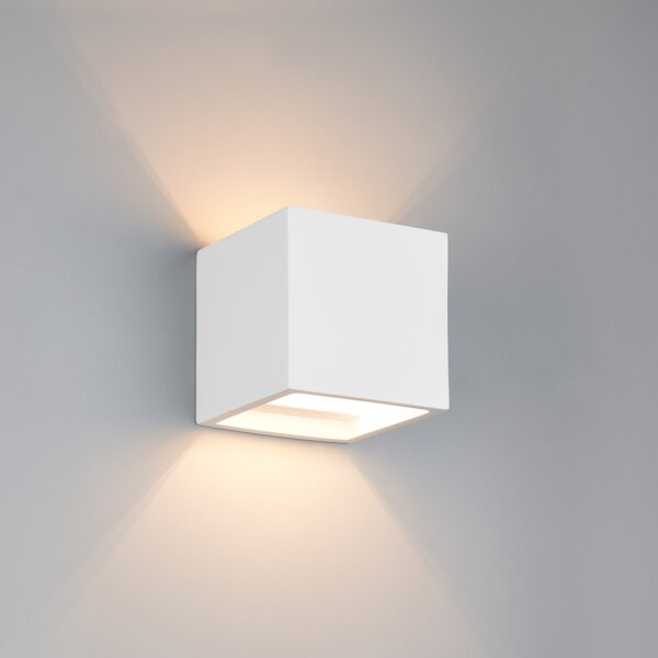 Trio Lighting Stenna svetilka Dadi, bela, širina 11 cm, sadra, Bela, Dnevna soba / jedilnica, Mavec/glina, Sodobni, Stenska kotna