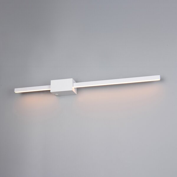 Trio Lighting LED stenska svetilka Cassino, bela mat, širina 70 cm, kovina, zatemnjen, Bela, Dnevna soba / jedilnica, Kovina, Sodobni