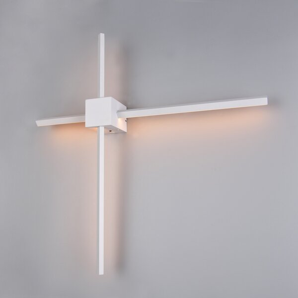 Trio Lighting LED stenska svetilka Cassino, bela mat, širina 67 cm, kovina, zatemnjen, Bela, Dnevna soba / jedilnica, Kovina, Sodobni