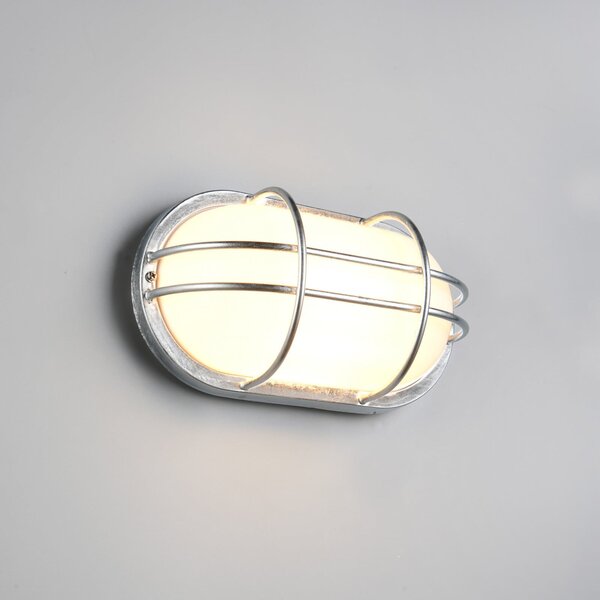 Trio Lighting Zunanja stenska svetilka Tumen, barva cinka, širina 26 cm, kovina, IP44, zatemnjen, Kovinska, Kovina