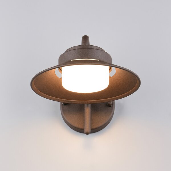 Trio Lighting Zunanja stenska svetilka Atrato, barva rje, Ø 20 cm, kovina, zatemnjen, Rjava / rjasta, Aluminij