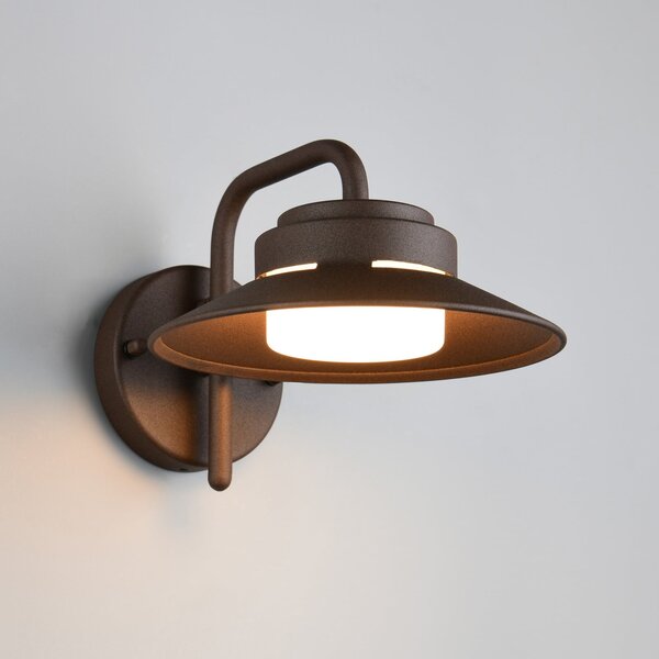 Trio Lighting Zunanja stenska svetilka Atrato, barva rje, Ø 20 cm, kovina, zatemnjen, Rjava / rjasta, Aluminij