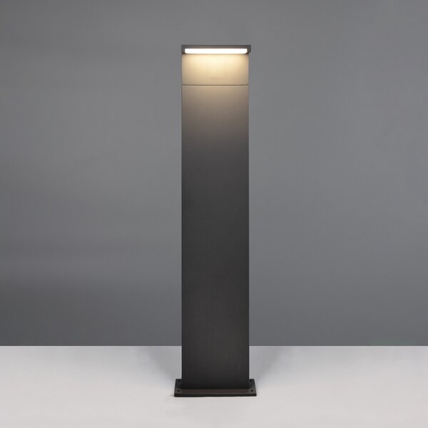 Trio Lighting LED-svetilka Ravi, antracitna, višina 100 cm, kovina, IP65, Črna, Aluminij, Sodobni
