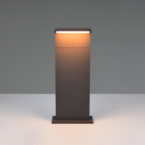 Trio Lighting LED-sokelna svetilka Ravi, antracit, višina 50 cm, kovina, IP65, Črna, Aluminij, Sodobni