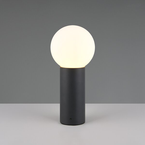 Trio Lighting Stojalo za svetilko Mures, antracit, višina 40 cm, kovina, zatemnjen, Črna, Aluminij, Sodobni