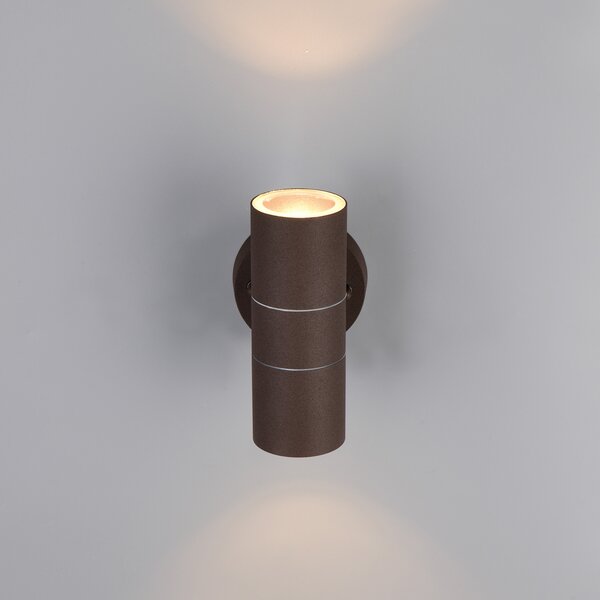 Trio Lighting Zunanja stenska svetilka Turia, barva rje, višina 16 cm, kovina, zatemnjen, Rjava / rjasta, Aluminij, Sodobni