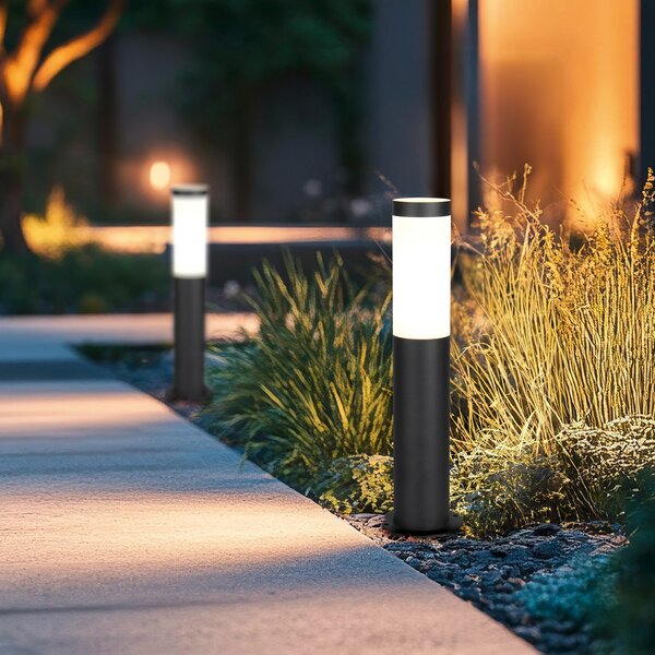 Trio Lighting Stojalo za svetilko Trioto, črno mat, višina 45 cm, nerjaveče jeklo, zatemnjen, Črna, Nerjaveče jeklo, Sodobni