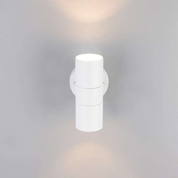 Trio Lighting Zunanja stenska svetilka Turia, bela mat, višina 16 cm, kovina, zatemnjen, Bela, Aluminij, Sodobni