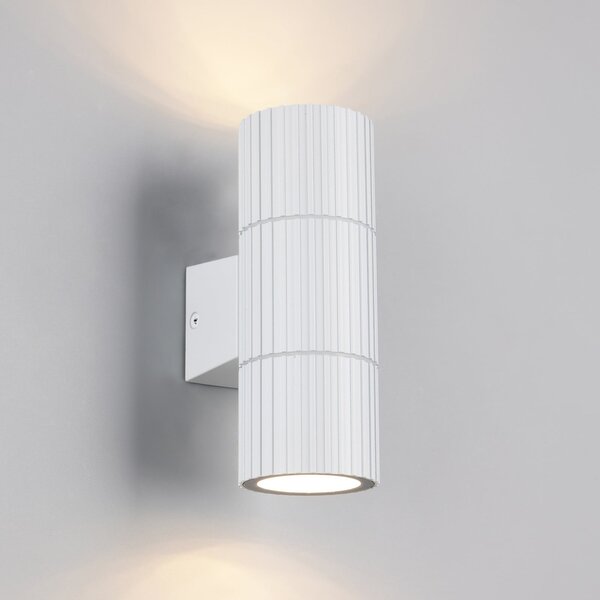 Trio Lighting Zunanja stenska svetilka Parana, bela mat, višina 16 cm, kovina, 2-svetilna., zatemnjen, Bela, Aluminij, Sodobni